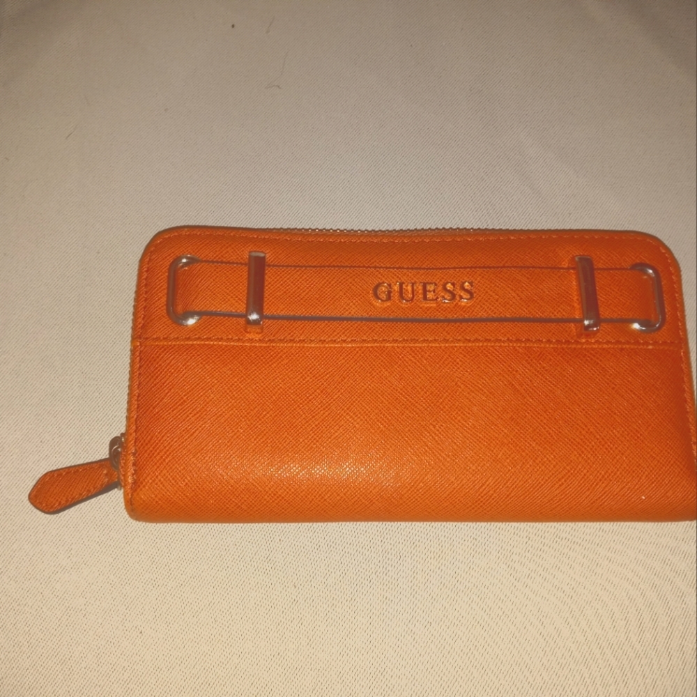 Guess Long Zip-Around Orange Wallet